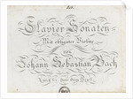 Title page of the six sonatas for violin and obbligato harpsichord, Between 1800 and 1805 by Anonymous