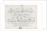 Title page of the six sonatas for violin and obbligato harpsichord, Between 1800 and 1805 by Anonymous