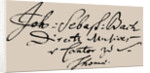 Signature of Johann Sebastian Bach by Anonymous