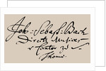 Signature of Johann Sebastian Bach by Anonymous