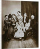 The Tchaikovsky family. Left to right: Pyotr, Alexandra Andreyevna, Alexandra, Zinaida, Nikolai, Ipp by Anonymous