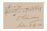 Musical quotation from the Suite No. 1, Op. 43, 1889 by Anonymous