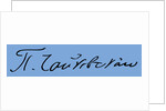 Signature of Pyotr Tchaikovsky by Anonymous