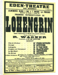 Premiere Poster for the opera Lohengrin by Richard Wagner in the Éden Théâtre, Paris, 1887 by Anonymous