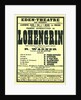 Premiere Poster for the opera Lohengrin by Richard Wagner in the Éden Théâtre, Paris, 1887 by Anonymous