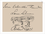 Musical quotation dedicated to the opera singer Lilli Lehmann by Anonymous