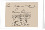 Musical quotation dedicated to the opera singer Lilli Lehmann by Anonymous