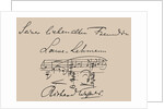 Musical quotation dedicated to the opera singer Lilli Lehmann by Anonymous
