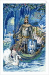 King Ludwig II as Lohengrin in the Blue Grotto of Linderhof Palace, c. 1900 by Anonymous