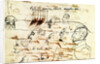 Sheet with drawing of the execution of the Decembrists, 1826-1827 by Anonymous