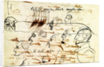 Sheet with drawing of the execution of the Decembrists, 1826-1827 by Anonymous