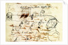 Sheet with drawing of the execution of the Decembrists, 1826-1827 by Anonymous