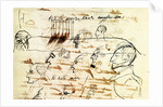 Sheet with drawing of the execution of the Decembrists, 1826-1827 by Anonymous