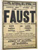 Poster for the Opera Faust by Charles Gounod at the Théâtre national de lOpéra, September 1900, 1 by Anonymous