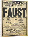 Poster for the Opera Faust by Charles Gounod at the Théâtre national de lOpéra, September 1900, 1 by Anonymous