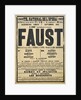Poster for the Opera Faust by Charles Gounod at the Théâtre national de lOpéra, September 1900, 1 by Anonymous