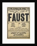 Poster for the Opera Faust by Charles Gounod at the Théâtre national de lOpéra, September 1900, 1 by Anonymous