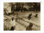 Tsar Nicholas II and family gardening at Alexander Palace during internment at Tsarskoye Selo, 1917, by Anonymous