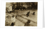 Tsar Nicholas II and family gardening at Alexander Palace during internment at Tsarskoye Selo, 1917, by Anonymous