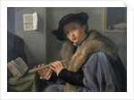 Portrait of a man with flute, c. 1525 by Anonymous