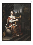 Lady Playing the Harp by Anonymous