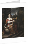 Lady Playing the Harp by Anonymous