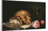 Vanitas Still Life with a Skull, a Book and Roses, c.1630 by Anonymous