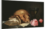 Vanitas Still Life with a Skull, a Book and Roses, c.1630 by Anonymous