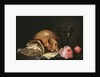 Vanitas Still Life with a Skull, a Book and Roses, c.1630 by Anonymous