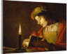 A Young Man Reading by Candlelight, c.1630 by Anonymous