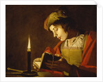 A Young Man Reading by Candlelight, c.1630 by Anonymous