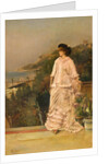 Woman on a terrace by the sea, 1882 by Anonymous