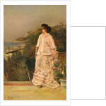 Woman on a terrace by the sea, 1882 by Anonymous
