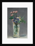 Carnations and clematis in a crystal vase, c. 1882 by Anonymous