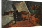 Still life with a violin, 1876 by Anonymous