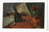 Still life with a violin, 1876 by Anonymous