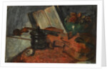 Still life with a violin, 1876 by Anonymous