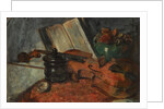 Still life with a violin, 1876 by Anonymous