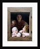 Young Peasant Woman with Three Children at the Window, 1840 by Anonymous