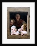 Young Peasant Woman with Three Children at the Window, 1840 by Anonymous