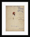 Humorous announcement with Self-Portrait, 1870s by Anonymous