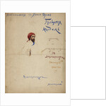 Humorous announcement with Self-Portrait, 1870s by Anonymous