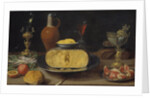 Breakfast Still Life with Cheese and Goblet by Anonymous