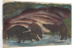 Wild Boars in the Water, 1910-1911 by Anonymous