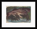 Wild Boars in the Water, 1910-1911 by Anonymous