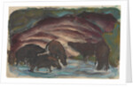 Wild Boars in the Water, 1910-1911 by Anonymous
