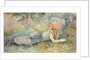 Reclining shepherdess, 1891 by Anonymous