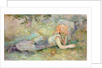 Reclining shepherdess, 1891 by Anonymous