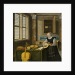 Lady Playing the Lute by Anonymous