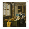 Lady Playing the Lute by Anonymous